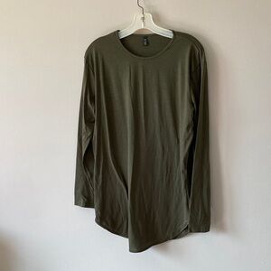 Women’s Long Sleeve Crewneck Tunic - Olive Green